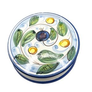COTTURA Vintage Italian Hand Painted Ceramic trinket Box